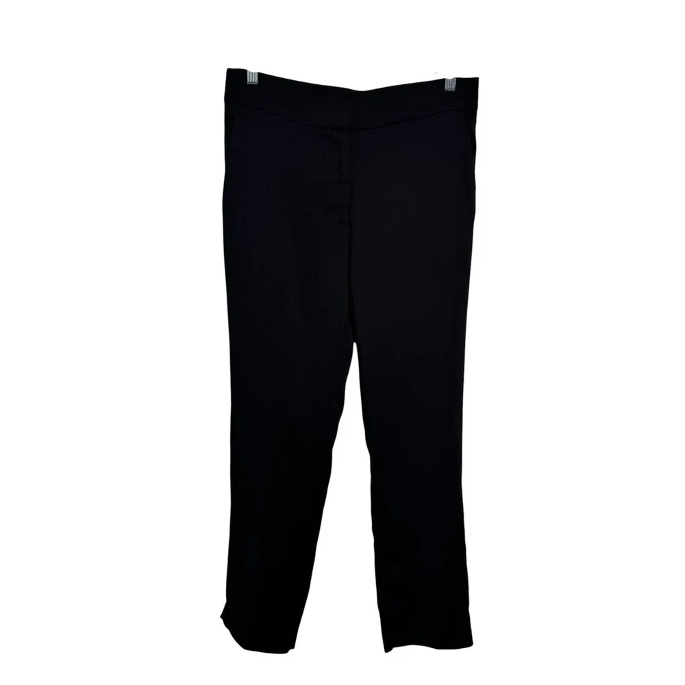 Quince Stretch Crepe Ankle Pant Women 12 Black Minimal Office Chic Closet Staple